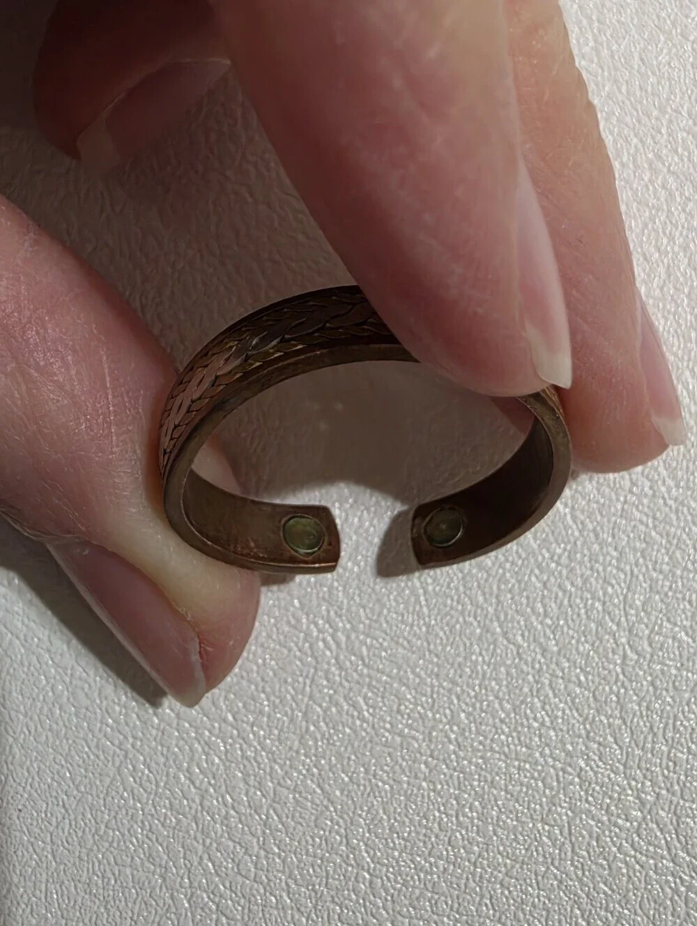 Two-Tone Braided Adjustable Copper Magnetic Ring